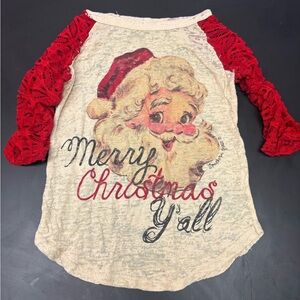 Kids Christmas Santa Shirt with Red Sleeves 4